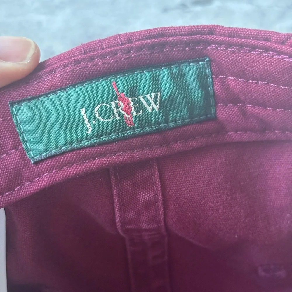 NWT JCREW Men’s or unisex Burgundy Cotton Baseball Cap one size fits most